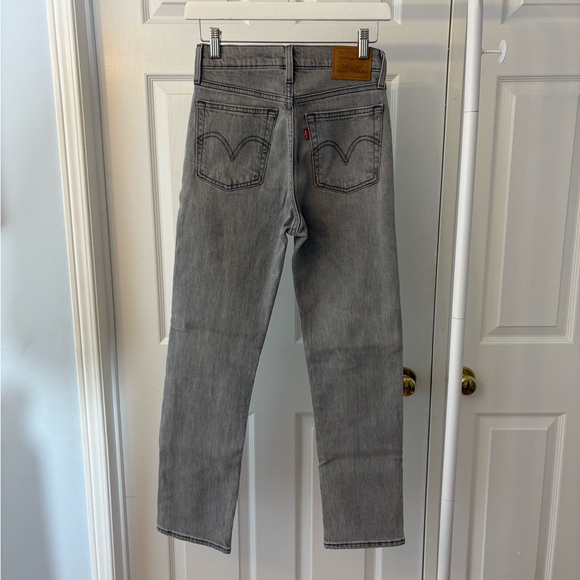 Levi’s Wedgie Straight Leg Grey Black Jeans Size 25 Ankle Length Cotton - Picture 5 of 13